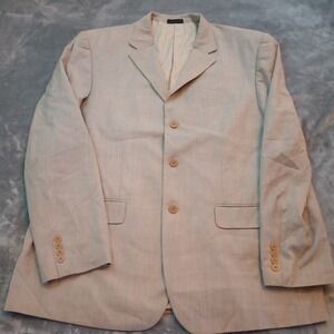 Giorgio Armani Blazer Mens 48  Beige Wool Blend Italy Sport Coat Single Breasted